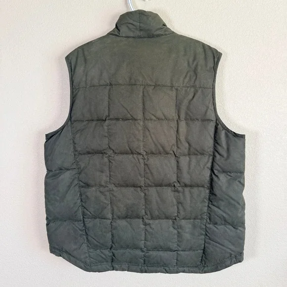 Vintage Eddie Bauer 650 Goose Down Puffer Vest Mens L Green Full Zip Quilted